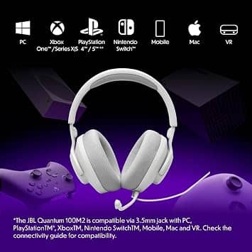 JBL Quantum 100M2 Headphones & Earbuds White New