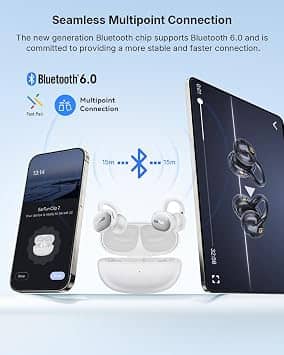 EarFun Clip 2 Headphones & Earbuds White New