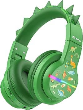 iClever BTH12-Dinosaur Headphones & Earbuds Green New