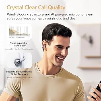 QCY Crossky C30S Headphones & Earbuds Silver New