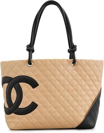 Chanel Cambon Tote Women's bags Beige Calfskin Silver New