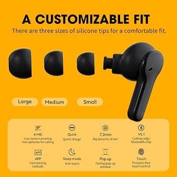 QCY T13 Headphones & Earbuds Black New