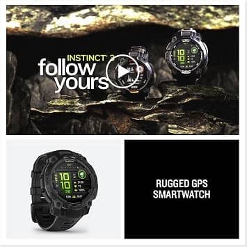 Garmin Instinct 3 – 45 mm, AMOLED Smartwatches Black 45mm New