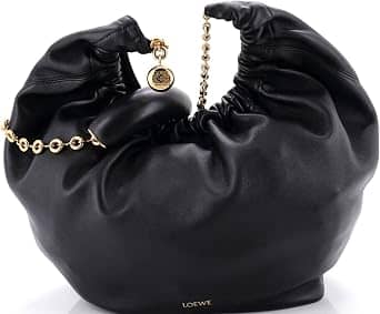 Loewe Squeeze Shoulder Bag Women's bags Small Black Beaded Leather New
