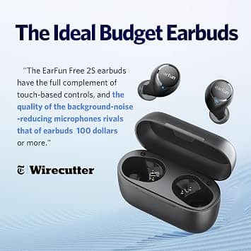 EarFun Free 2S Headphones & Earbuds Black New