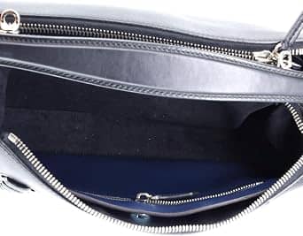 Fendi Dotcom Top Handle Women's bags Black Whipstitch Leather New