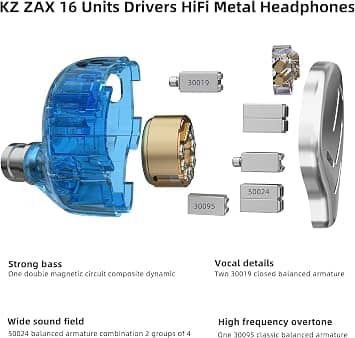 kz KZ-ZAX Headphones & Earbuds Silver New