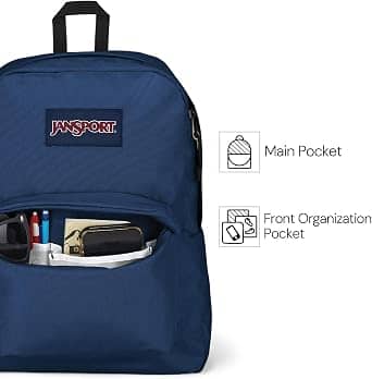 JanSport SuperBreak Plus Backpack Women's bags Grey 100% Recycled 600 Denier Polyester New