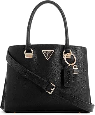 Guess Noelle Top Handle Women's bags Small Gold Saffiano Faux Leather New