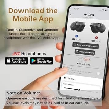 JVC NEARPHONES Ear-Cuffs Headphones & Earbuds Black New
