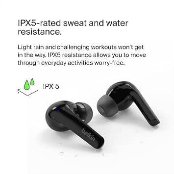 Belkin SoundForm Motion Headphones & Earbuds Black New