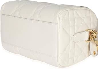 Dior Dior Groove Top Handle Women's bags Small White Macrocannage Calfskin Gold New
