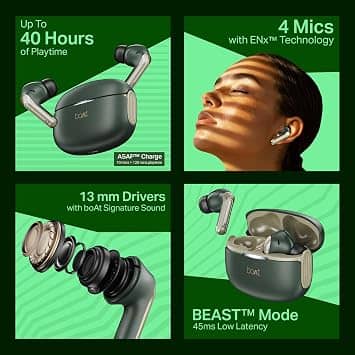 boAt Airdopes 219 Headphones & Earbuds Forest Sage New