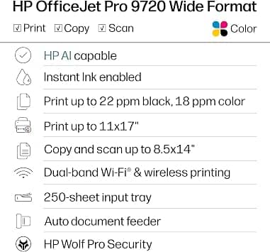 HP OfficeJet Pro 9720 Wide Format Printers New