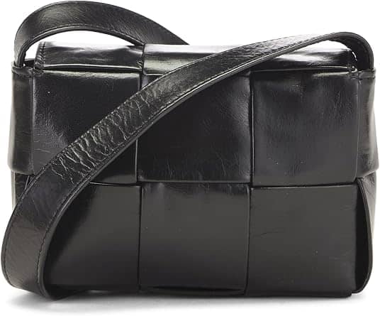 Bottega Veneta Candy Cassette Crossbody Women's bags Black Lambskin Maxi Intreccio New