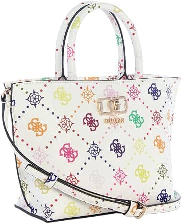 Guess Emelie Women's bags White Faux Leather Tote Mini New