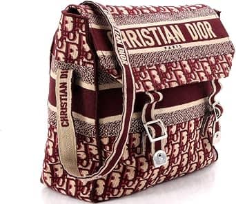 Dior Diorcamp Crossbody Women's bags Medium Red Canvas Silver New