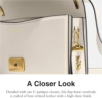 Coach Bandit Shoulder Bag Women's bags Ivory Refined Calf Leather New