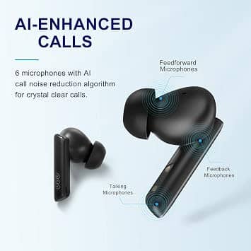 QCY HT05 Headphones & Earbuds Black New