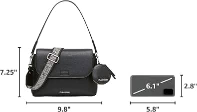 Calvin Klein Millie Shoulder Bag Women's bags Small Silver Vegan Leather New