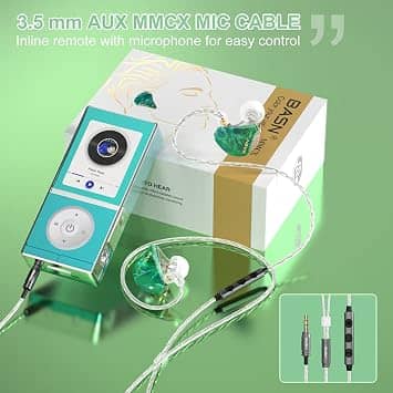 BASN Bunique123 Headphones & Earbuds Green New