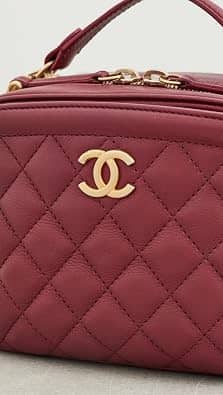 Chanel Camera Bag Top Handle Women's bags One Size Burgundy Quilted Gold New