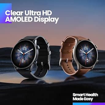 Amazfit Amazfit GTR 3 Pro Brown Leather Smartwatches 37mm New