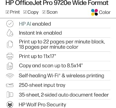 HP OfficeJet Pro 9720e WF AiO Printers New
