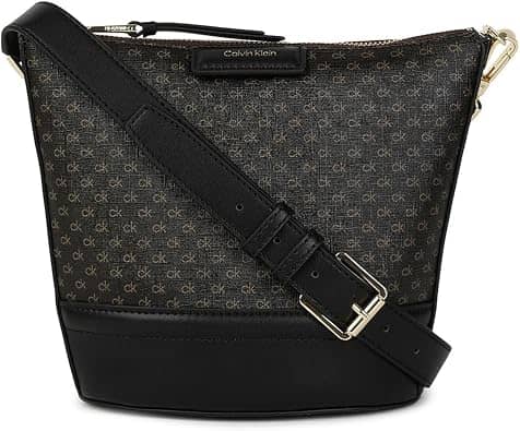 Calvin Klein Ash Crossbody Women's bags Brown Monogram New