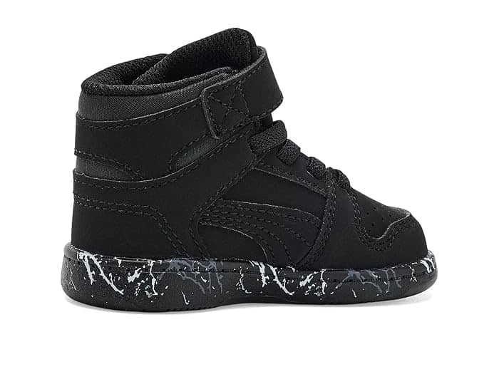 Puma Rebound Layup Mid Hook And Loop Sneaker Black Full Size Run New