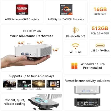 GEEKOM A6 Computers New