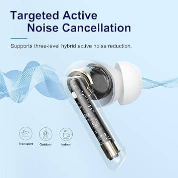 QCY MeloBuds ANC Headphones & Earbuds White New