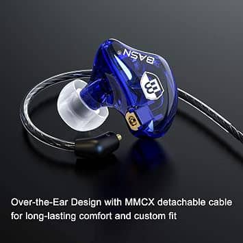 BASN MC100 Headphones & Earbuds Blue New