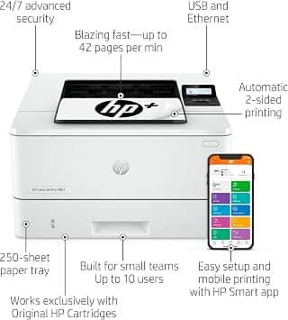 HP New Version: HP+, LaserJet Pro 4001dne Printers Refurbished - Excellent