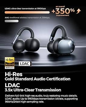 SoundPEATS Clip1 Headphones & Earbuds Black New