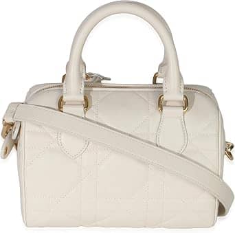 Dior Dior Groove Top Handle Women's bags Small White Macrocannage Calfskin Gold New
