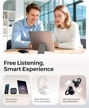 SoundPEATS Clip1 Headphones & Earbuds Black New