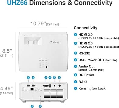 Optoma UHZ66 Projectors New