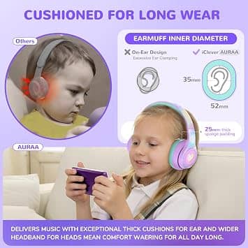 iClever Auraa Headphones & Earbuds Purple New