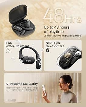 Shokz OpenFit 2 Headphones & Earbuds Black New