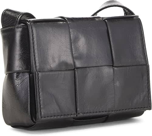 Bottega Veneta Candy Cassette Crossbody Women's bags Black Lambskin Maxi Intreccio New