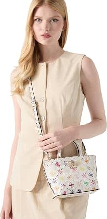 Guess Emelie Women's bags White Faux Leather Tote Mini New