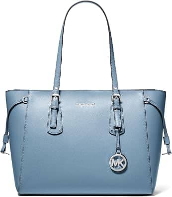 Michael Kors Voyager Tote Women's bags Medium Pale Gold Signature Logo New