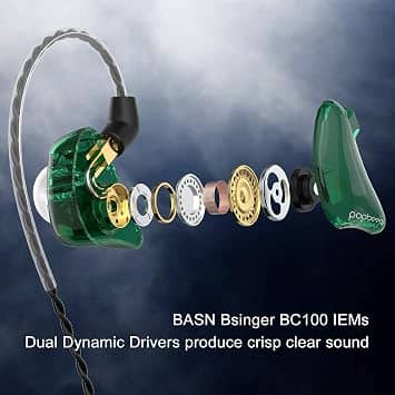 BASN BC100 Headphones & Earbuds Green New