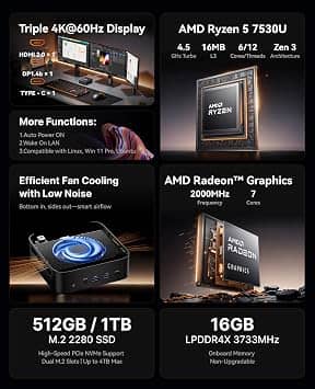 ACEMAGIC K1 7530U Computers New