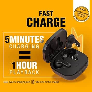 QCY T13 Headphones & Earbuds Black New