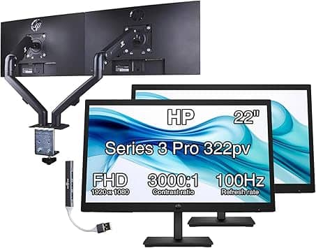 HP 322pv Monitors New Black