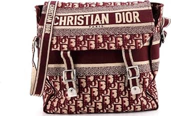 Dior Diorcamp Crossbody Women's bags Medium Red Canvas Silver New