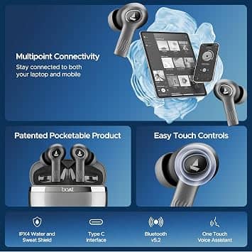 boAt Nirvana ION Headphones & Earbuds Black New