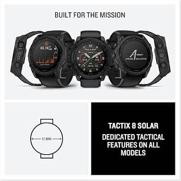 Garmin tactix 8 – 51 mm, Solar Smartwatches Black 51mm New